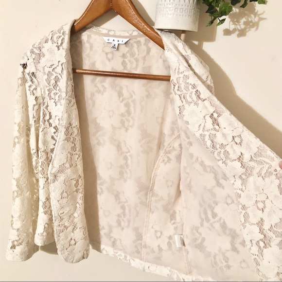 🔥SOLD ON MERCARI🔥 Cotton Lace Blazer CAbi - Cottagecore Academia Spring - Picture 5 of 9